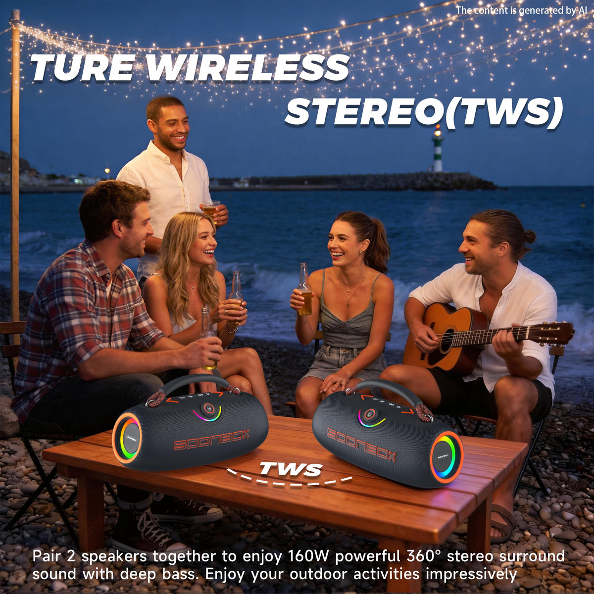 Black Portable Bluetooth Speakers U82048