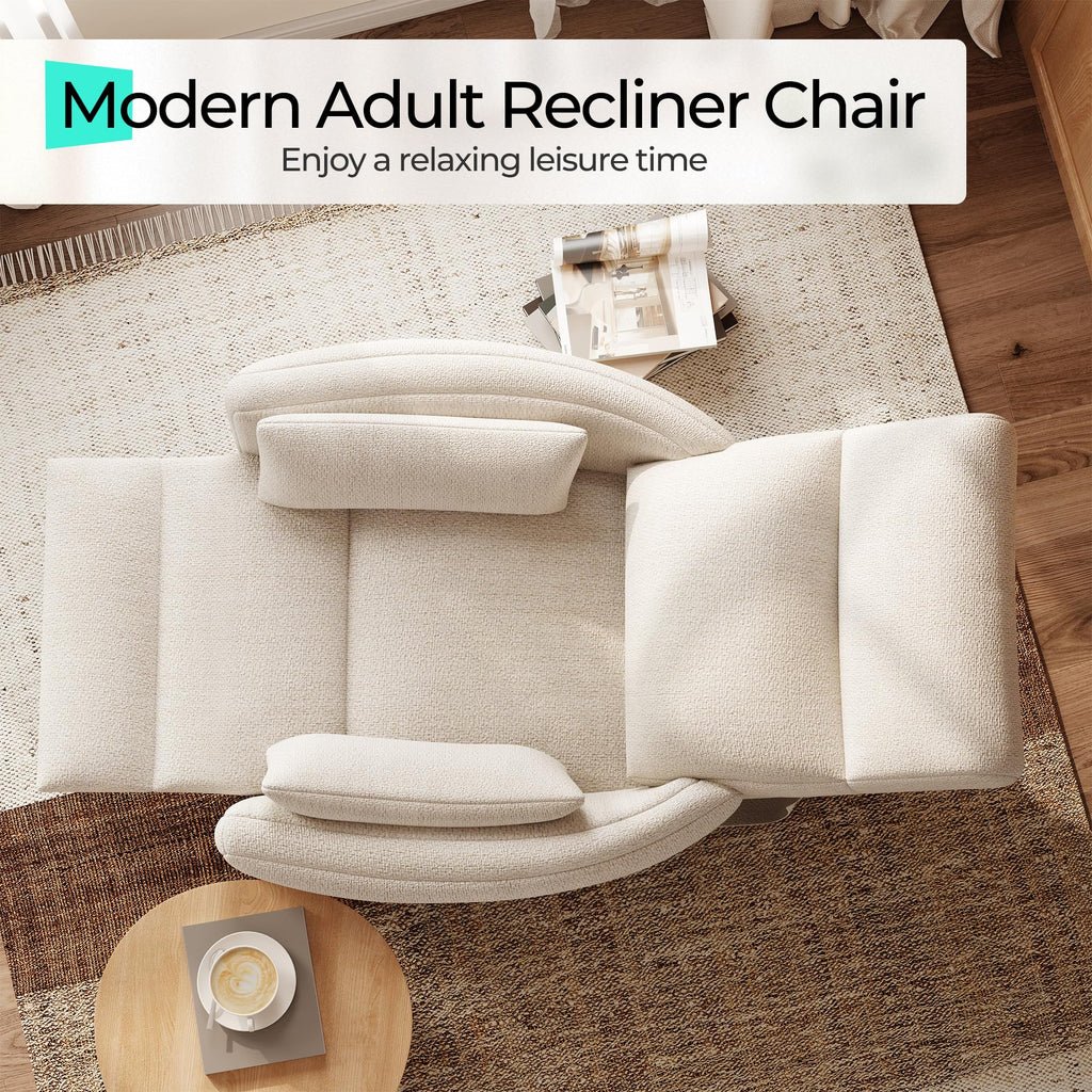 360 Swivel Chenille Recliner Chair with 2 Pillows H36177