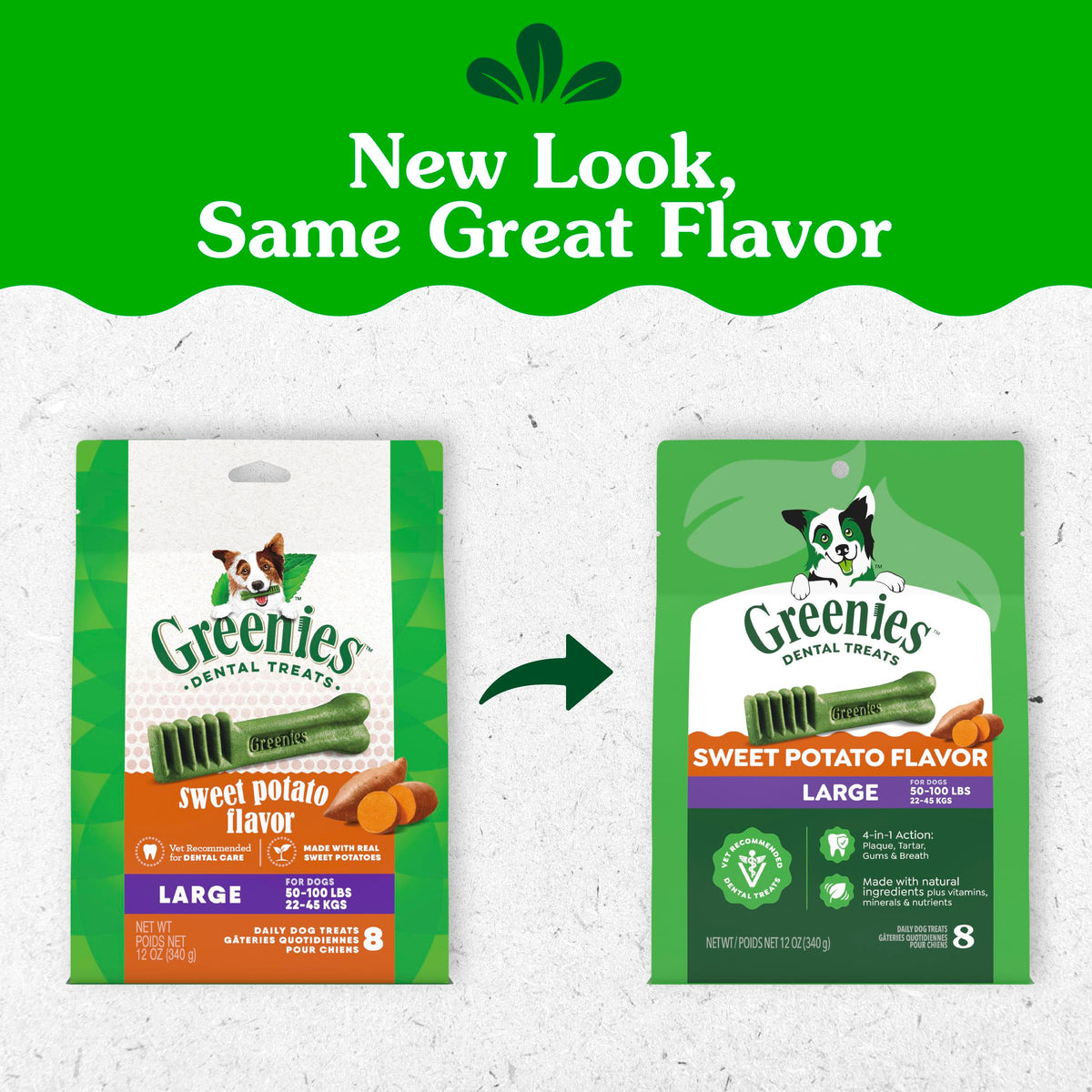 Large Natural Dental Dog Treats Sweet Potato Flavor 8 Count C306585