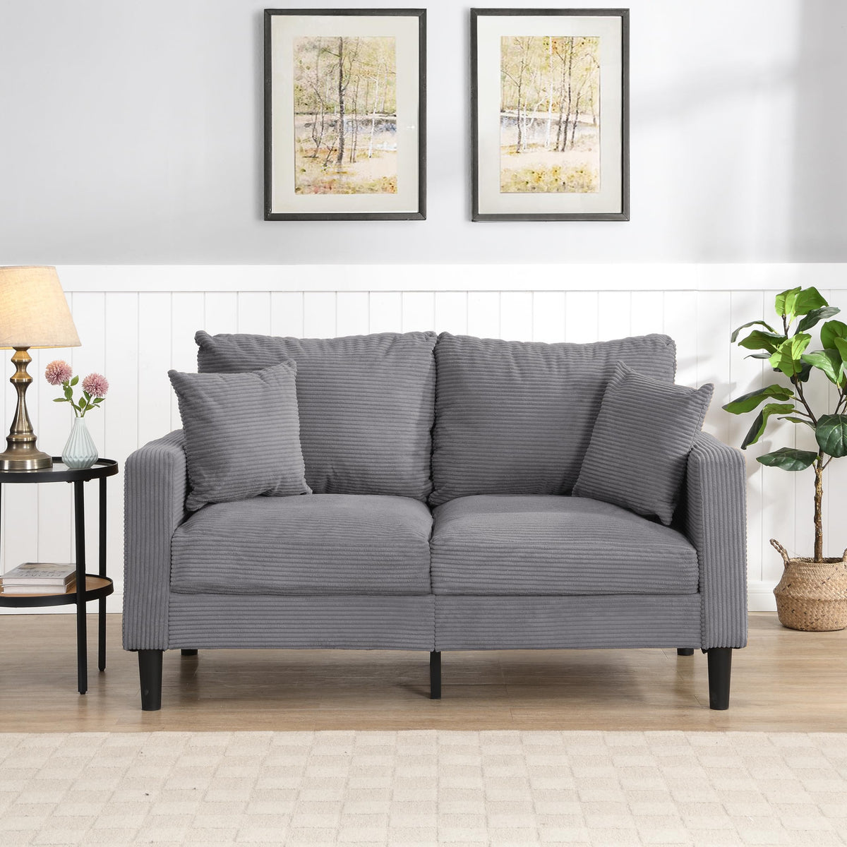 Light Gray 2-Seater Upholstered Loveseat Sofa K608936