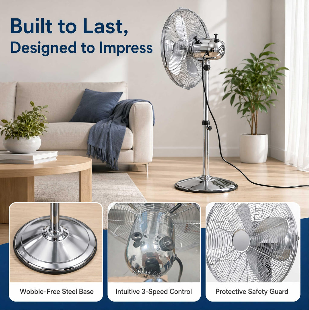 16-Inch 3-Speed Oscillating Pedestal Fan T39615