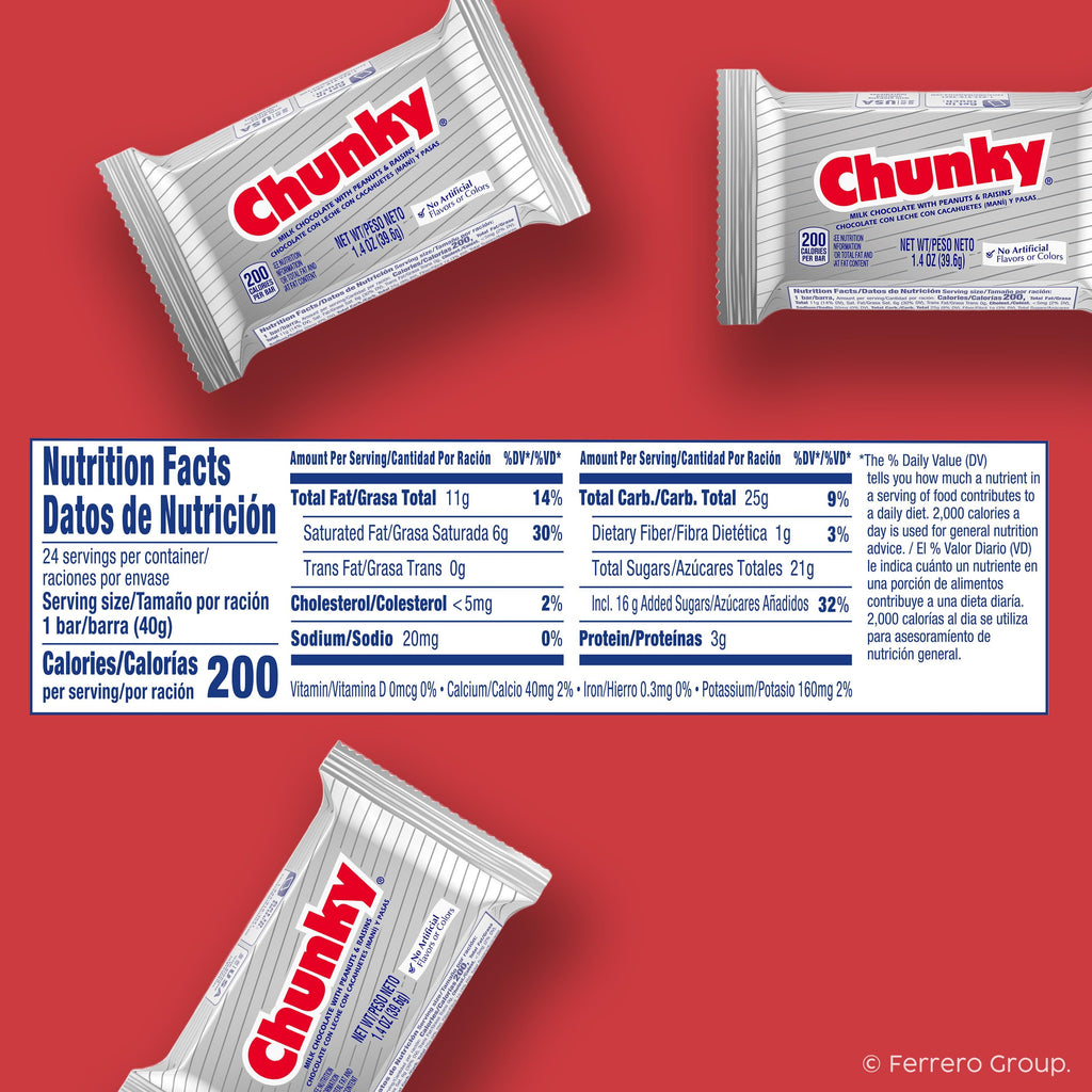 Chunky Milk Chocolate Candy Bars 24 Pack 33.6 Oz X711
