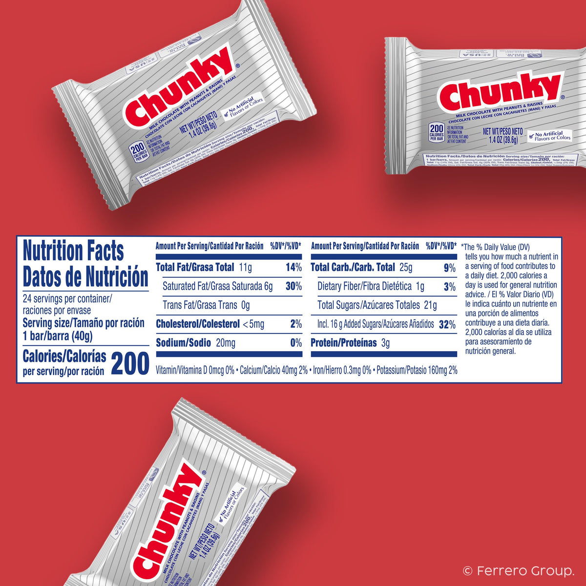 Chunky Milk Chocolate Candy Bars 24 Pack 33.6 Oz X711